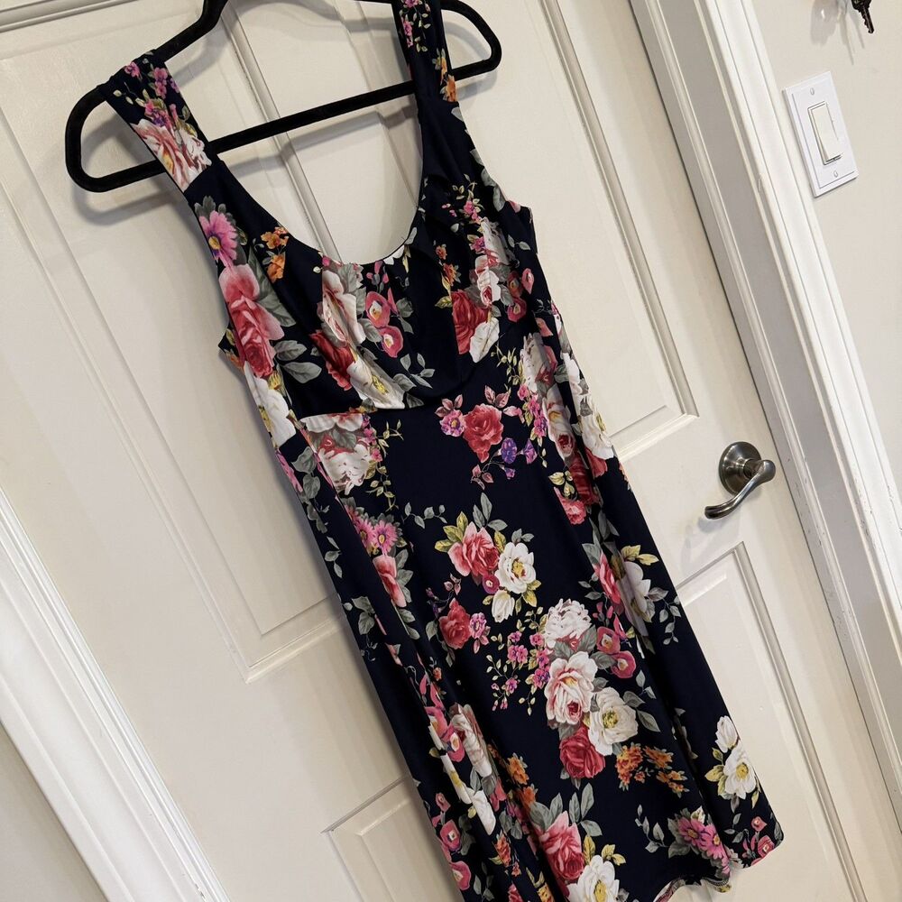 Women's Connected Apparel Size 12 Sleeveless Dress Floral Aline Fairy Romantic